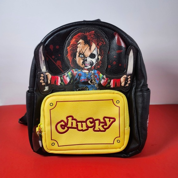 horror mini backpack Red Ralphie's Funhouse 10.15W x 12.5H x 4D This backpack is an officially licensed Warner Bros Universal Studios Halloween Horror Nights